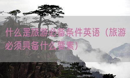 什么是旅游必备条件英语（旅游必须具备什么要素）