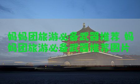 妈妈团旅游必备武器推荐，妈妈团旅游必备武器推荐图片